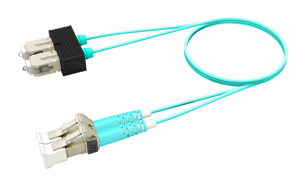 CommScope FDXLCSC42MXM030 | OM4 LC/UPC to SC/UPC, Fiber Patch Cord, 1.6 mm Duplex, Plenum 30M
