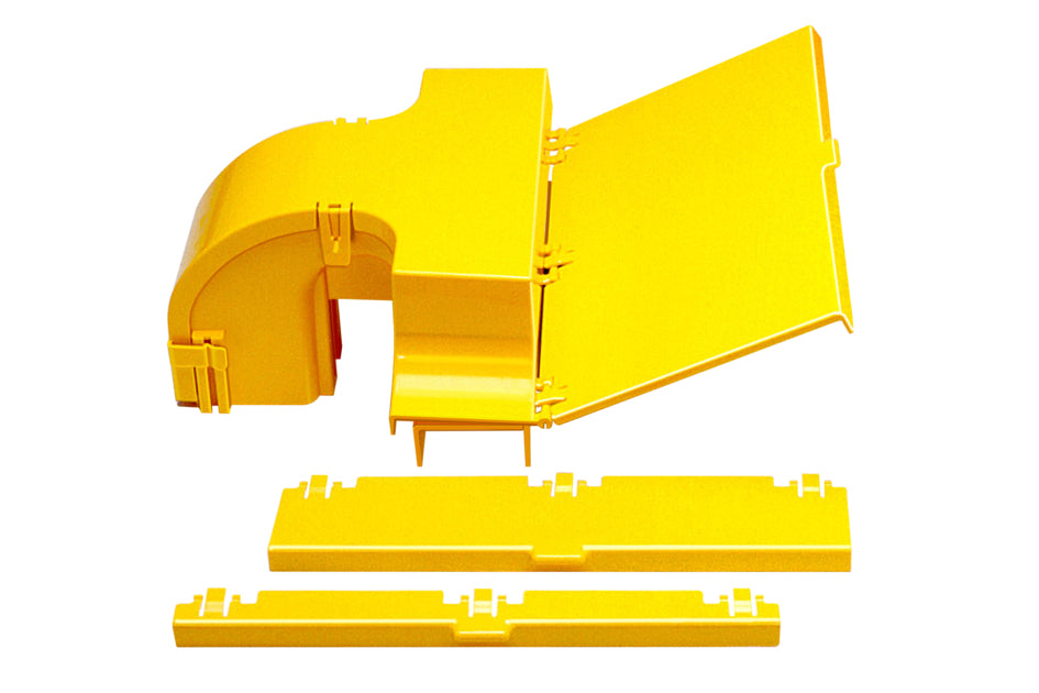Commscope FGS-MEXC-E-ABF | FiberGuide 4-Inch Express Exit Rear Hinged Cover Kit for 4x4, 4x6 and 4x12in Raceways, Yellow