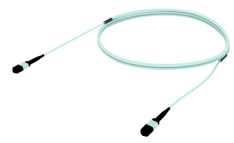 CommScope FJXMPMPADMAF075 | LazrSPEED 550 MPO-12 Fiber Trunk Cable, 12 Fiber, LSZH, Aqua Jacket, 75 ft