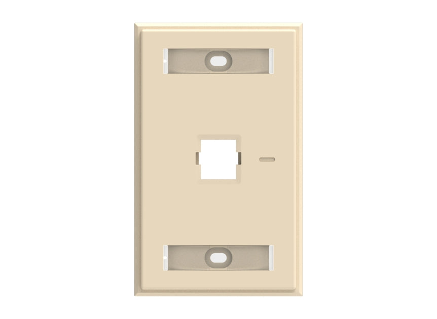 CommScope FP-LBL-1P-148 | Faceplate Kit, Labelled, 1-Gang, 1 Port, Electric Almond