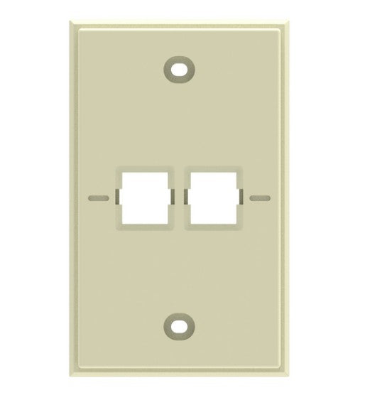 CommScope FP-NLBL-2P-148 | Faceplate Kit, no label, 1-gang, 2 port, electric almond