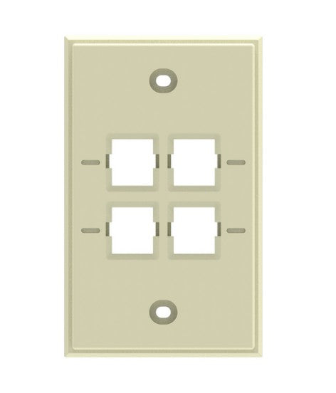 CommScope FP-NLBL-4P-148 | Faceplate Kit, no label, 1-gang, 4 port, electric almond