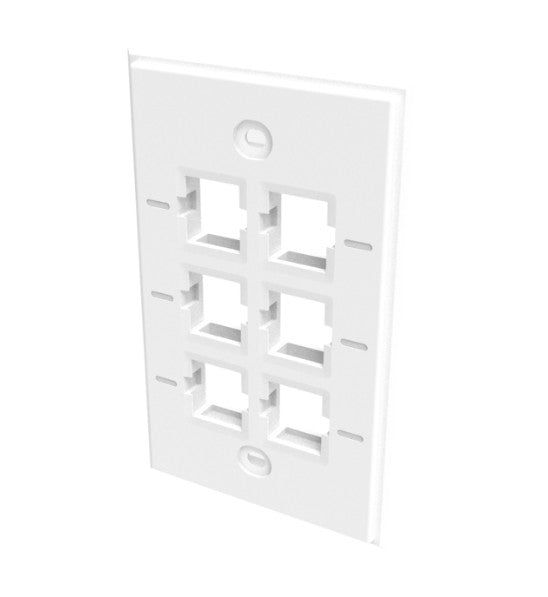CommScope FP-NLBL-6P-266 | Faceplate Kit, No Label, 1-Gang, 6 Port, Pro White