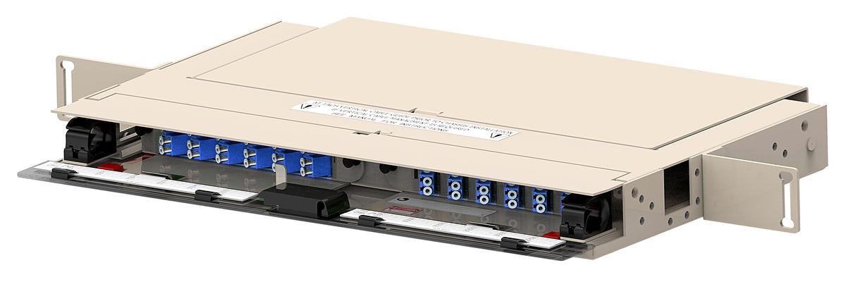 CommScope FPX-1FRA08-480 | FPX Fiber Optic Termination Module, 1RU, 19in, Singlemode, 48 Fiber, LC/UPC Connector, Putty White
