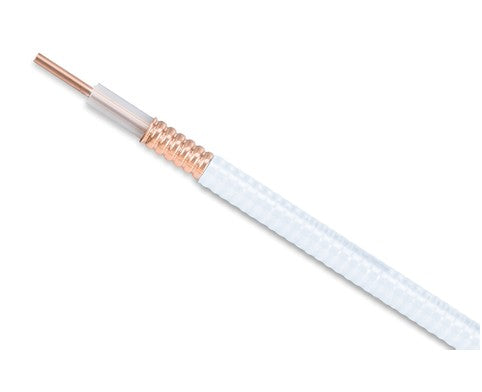 CommScope HL4RPV-50WCBAND | HELIAX Plenum Rated Air Dielectric Coaxial Cable, Corrugated Copper, 1/2 in, off white PVC jacket