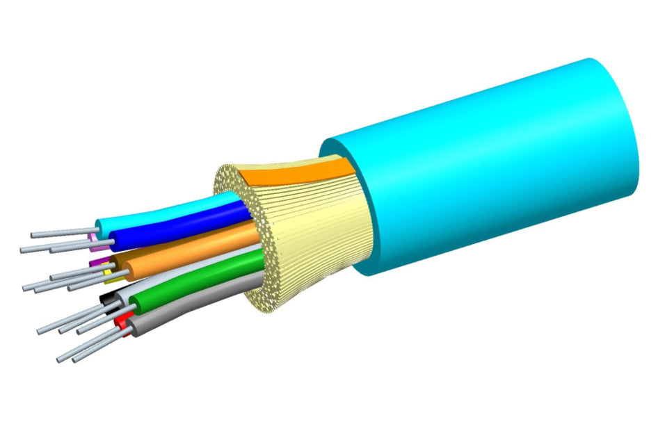 CommScope P008DS5KFSUAQ | Plenum Distribution Cable, 8 Fiber Single-Unit, Multimode OM4, Aqua