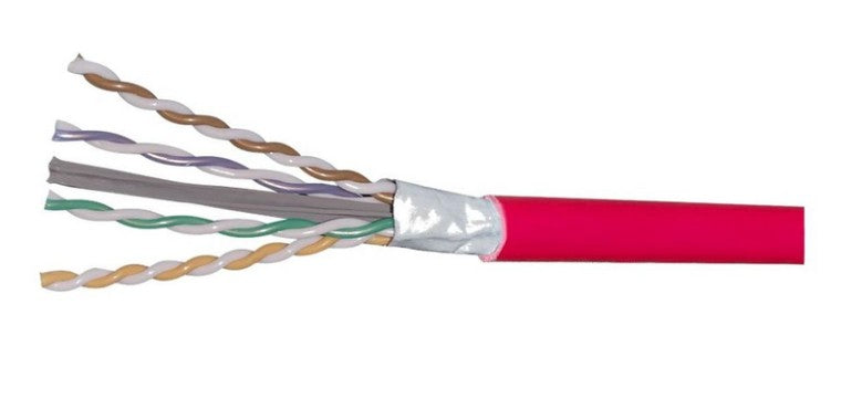 CommScope UN874020304/10 | Cs44psd ETL Verified Category 6A U/UTP Cable, Plenum,  Red Jacket, 4 Pair Count, 1000 Ft (305 M) Length, Reel