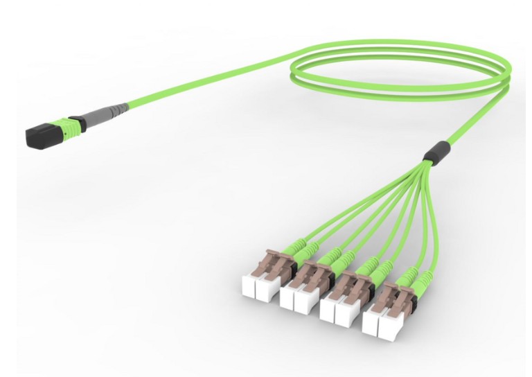 CommScope UQVQPLCJ8NDF020 | Ultra Low Loss OM5 MPO8 Unpinned to LC/UPC 8-Fiber Plenum Array Cord