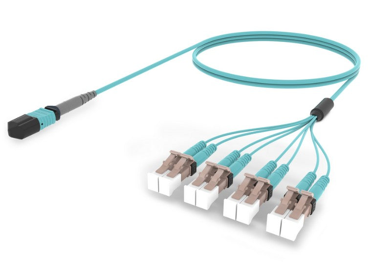 CommScope URXQXLCJ8MDF033 | Ultra Low Loss OM4 MPO8 to LC/UPC, Fiber Extension Cable Assembly, 8-Fiber, Low Smoke Zero Halogen