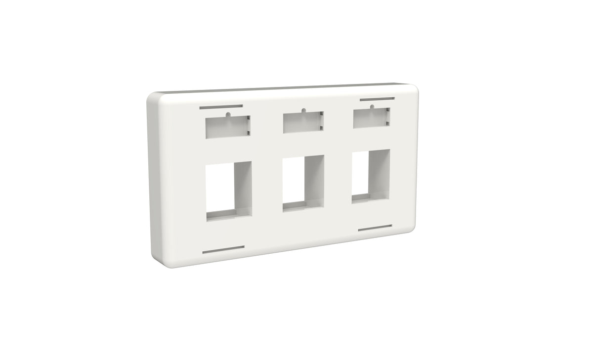 Commscope 6644 1 143-01 | Furniture Faceplate, 3 port, with labels and icons, white