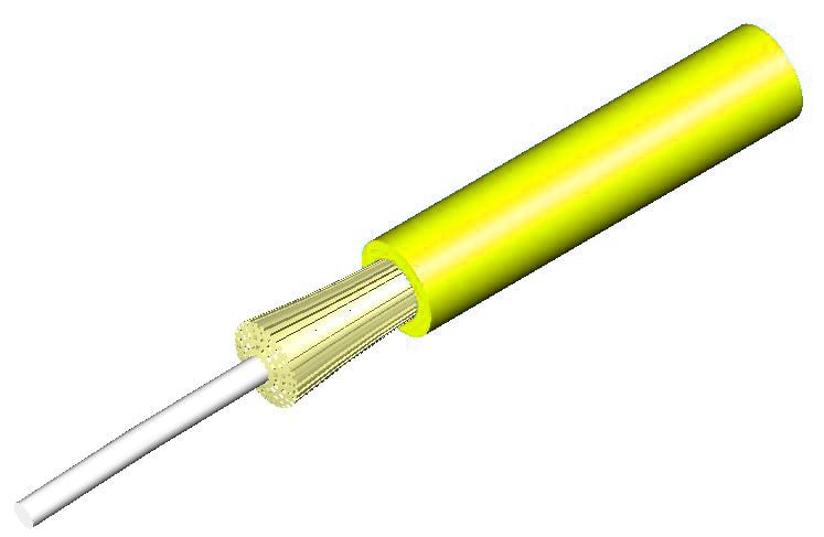 CommScope 760004531 | Fiber indoor cable, TeraSPEED 2.9 mm Plenum, 1 fiber, Singlemode G.652.D and G.657.A1, Feet jacket marking, Yellow jacket color