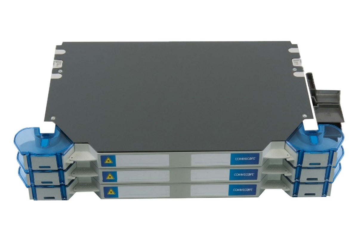 CommScope 760239977 | FACT NG4 Fiber Panel, with 6 unloaded trays, gray, 3E high