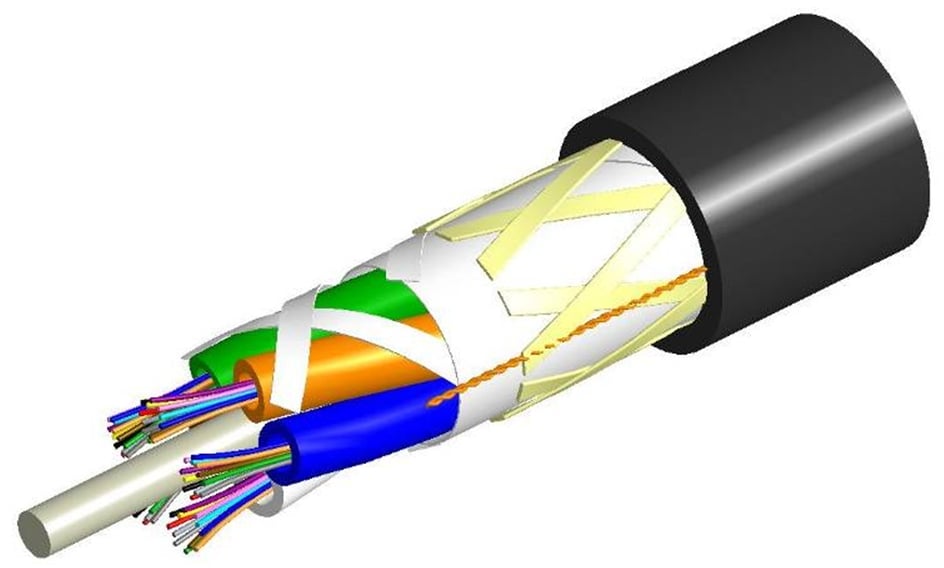 CommScope 810009740/DB | Fiber OSP cable, LightScope ZWP All-Dielectric Self-Supporting, 48 fibers, 2.5mm Gel-filled Tubes, Singlemode