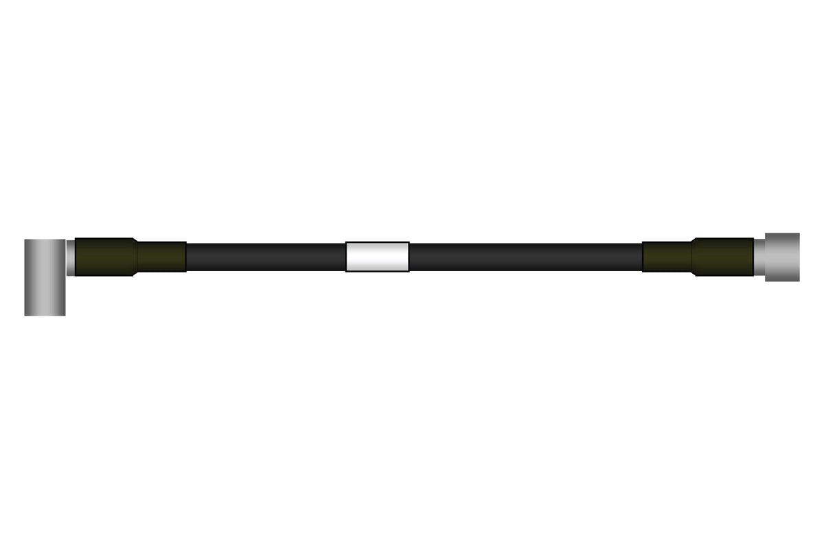 CommScope F2A-PNRDM | FSJ2-50 SureFlex Jumper with interface types N Male Right Angle and 7-16 DIN Male, variable length