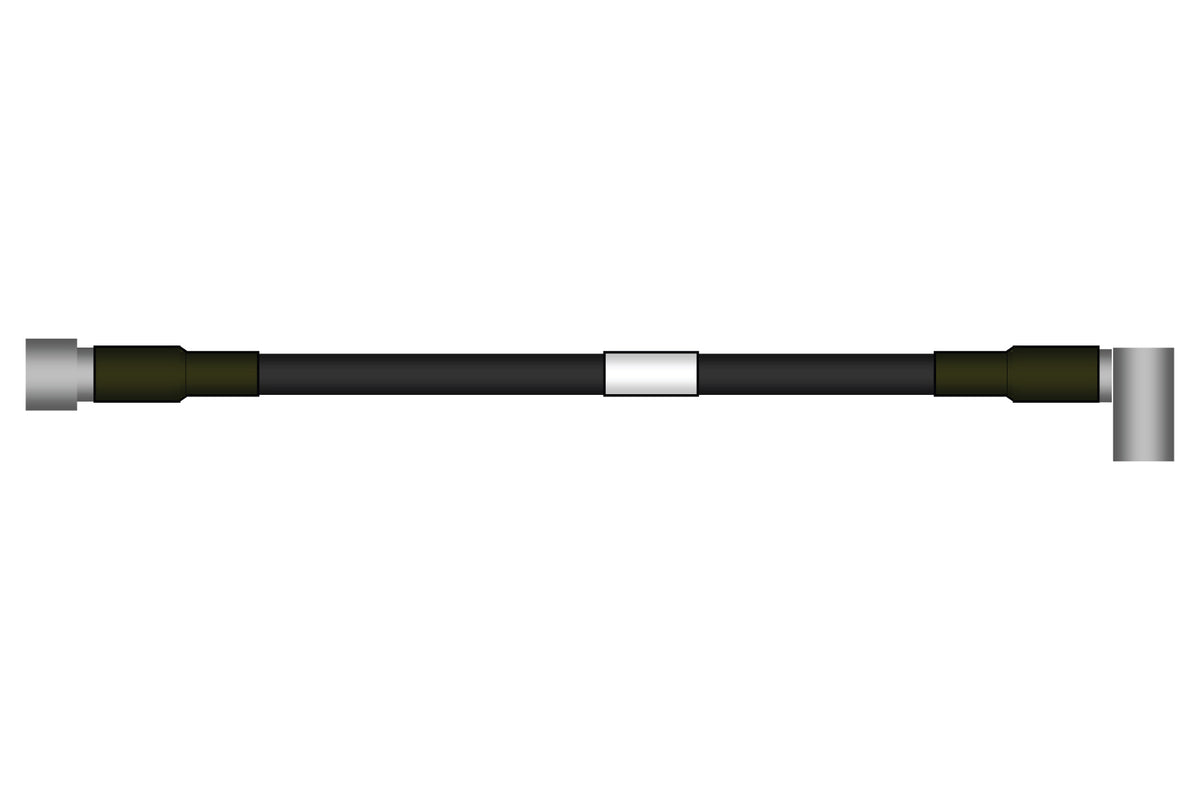 CommScope F4A-PDMDR-7M | HELIAX 1/2" SureFlex Jumper with interface types 7-16 DIN Male and 7-16 DIN Male Right Angle, 7 m