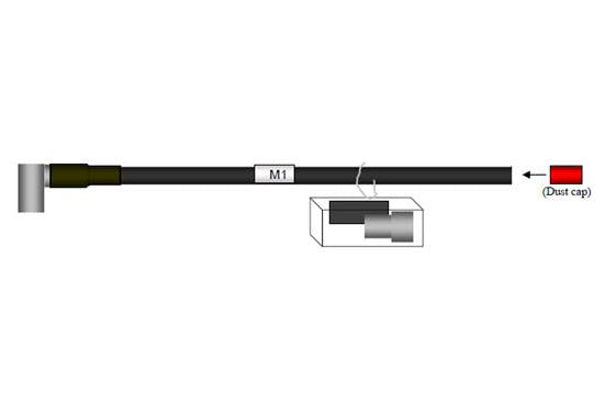CommScope F4A-PDMDR-5M-X | FSJ4-50B SureFlex Jumper with interface types 7-16 DIN Male and 7-16 DIN Male Right Angle, 5 m