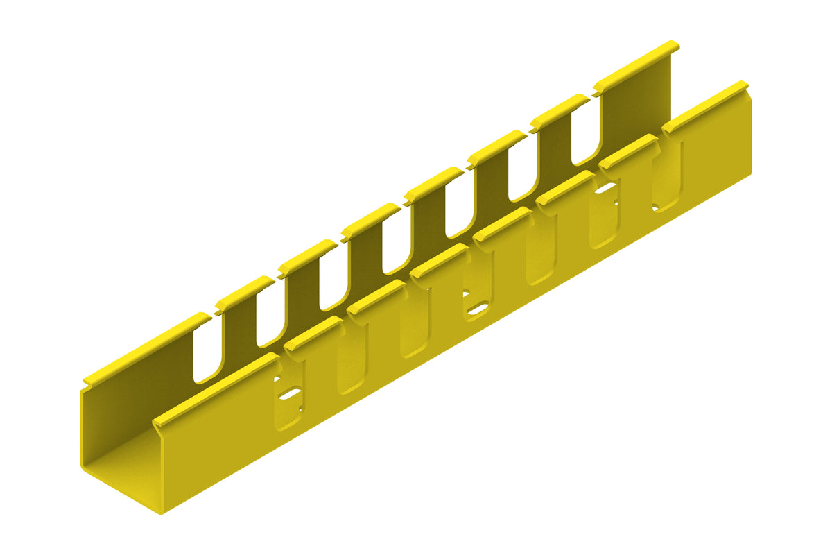 Commscope FGS-MSHS-CA | FiberGuide Vertical Straight Section with 1.5in Slot Spacing, Square Opening, 2x2in, Yellow