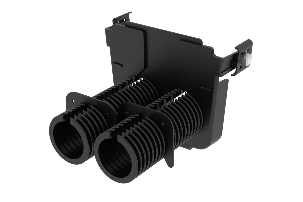 Commscope FGSB-KT03-A | FiberGuide Dual 2in Flex Tube Attachment, 4x4in, 5ft Length, Black