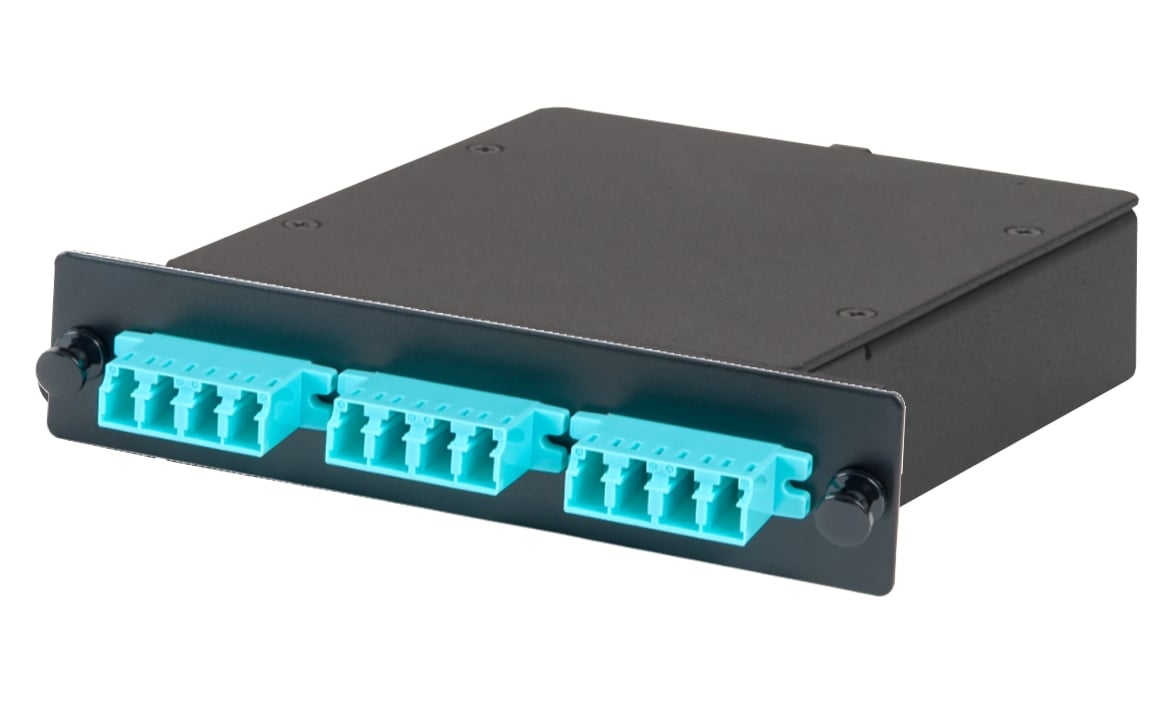 Commscope RMG-12MPODQ4 | RMG Fiber Optic Module, 12-fiber, MPO-LC, Multimode, OM3, aqua