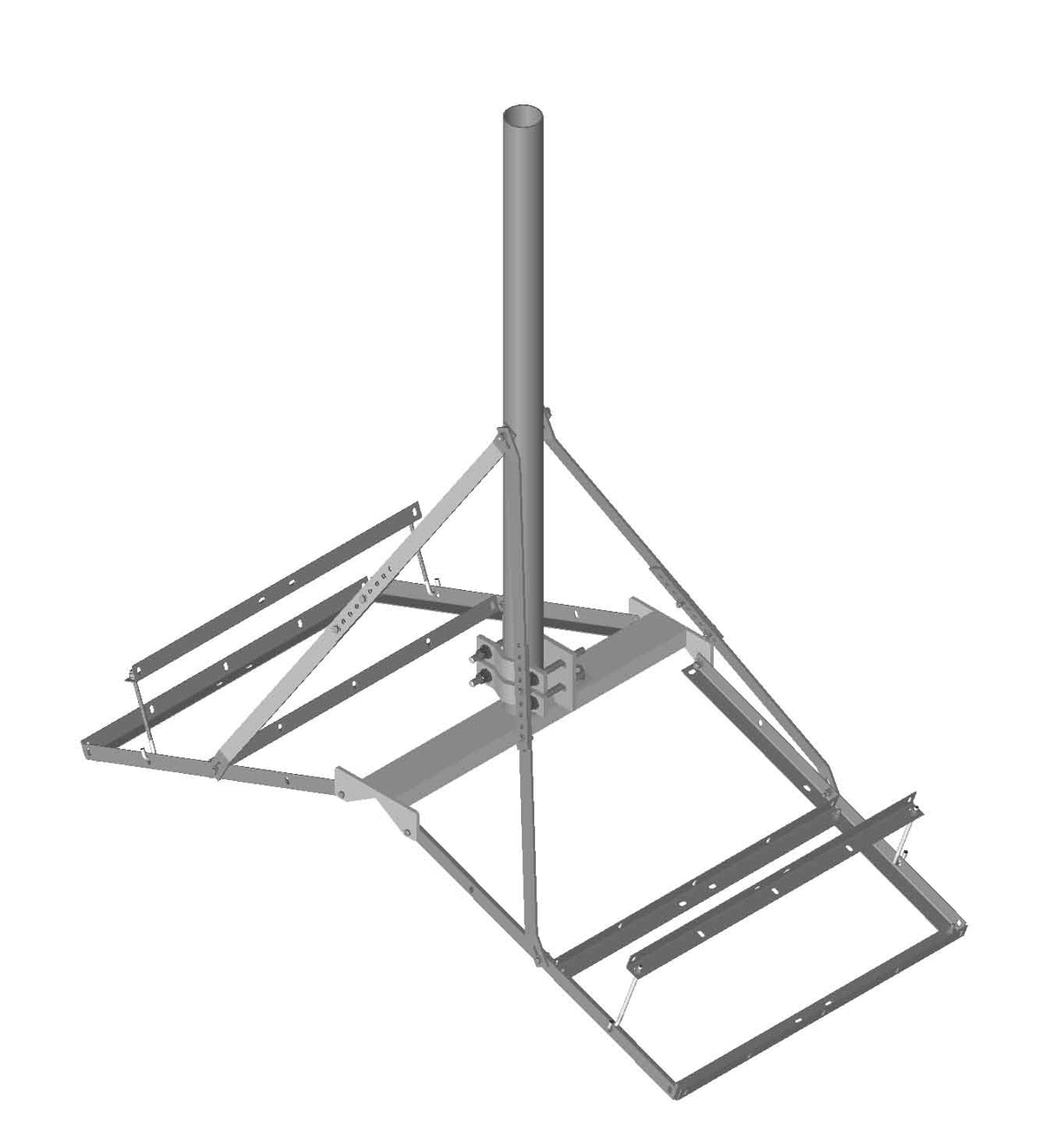 CommScope RT-PM-B | Non-Penetrating Peak Roof Frame for 2 3/8 in to 4 1/2 in OD pipe, pipe not included