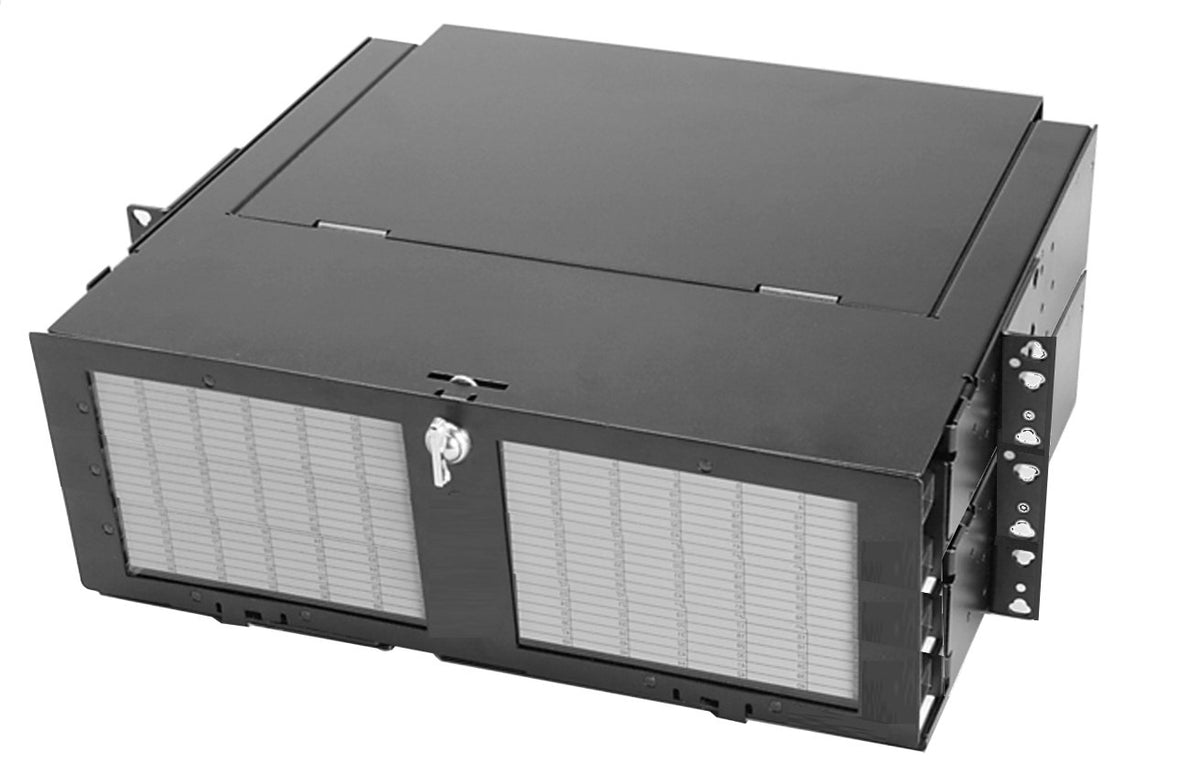 Commscope TFP-5TT00-000B | TFP Fiber Termination/Splice Panel, unloaded, termination only rack/cabinet mount panel, 5 RU, 19 in, black, T-handle latch close