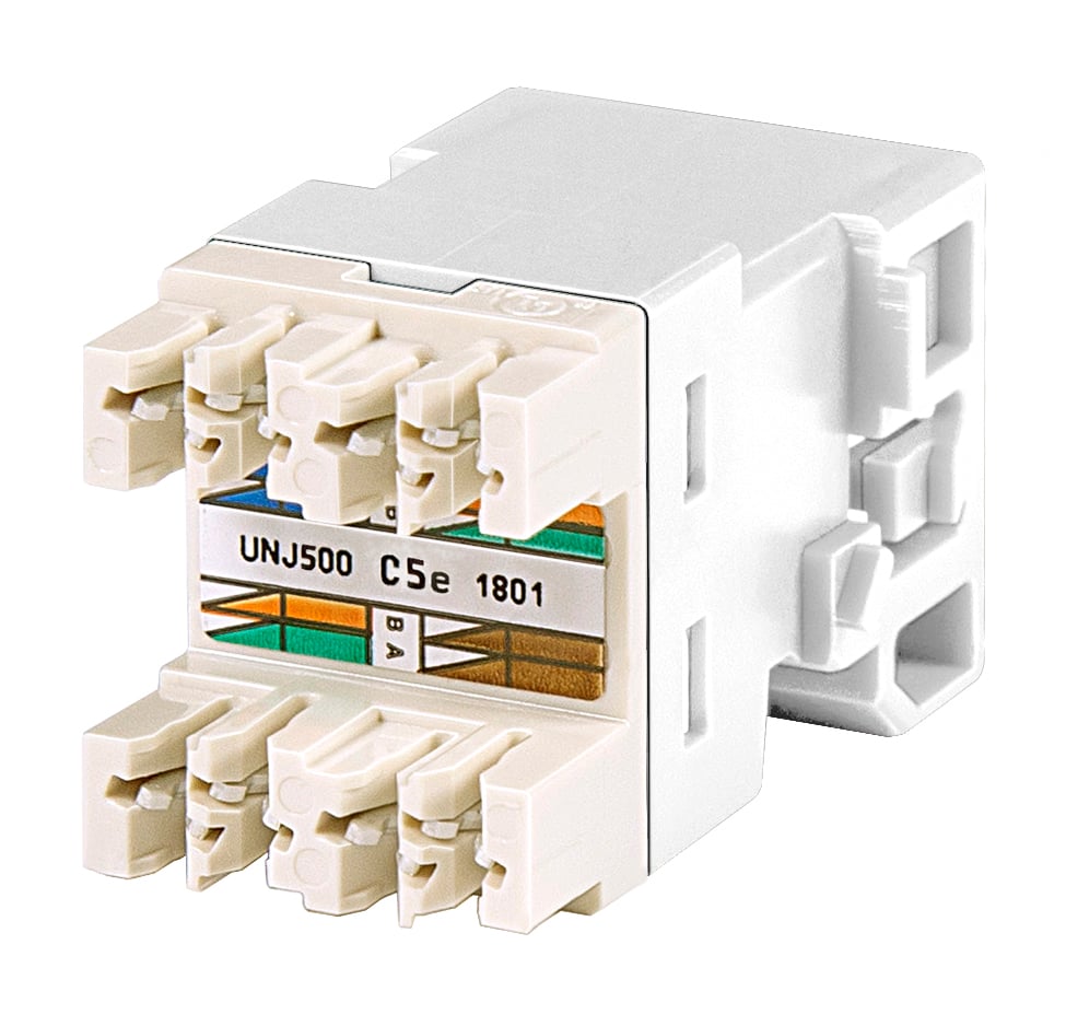 Commscope UNJ500-WH Copper Jack, Cat 5e, Commercial, Uniprise Modular Rj45 Jack, Cat 5e, Utp 8 Position, White, Mid #760237776