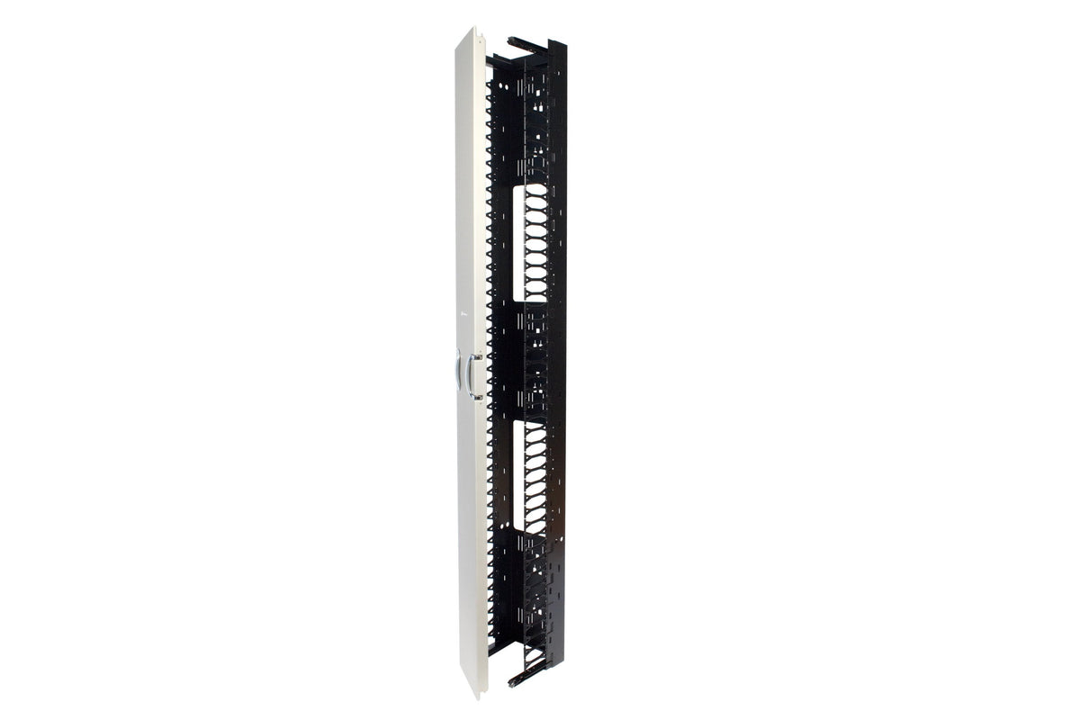 Commscope VCM-SS-96-6 Vertical Cable Management Kit, 6in X 96in (152mm X 2438mm) Single Sided, With Door, Silver