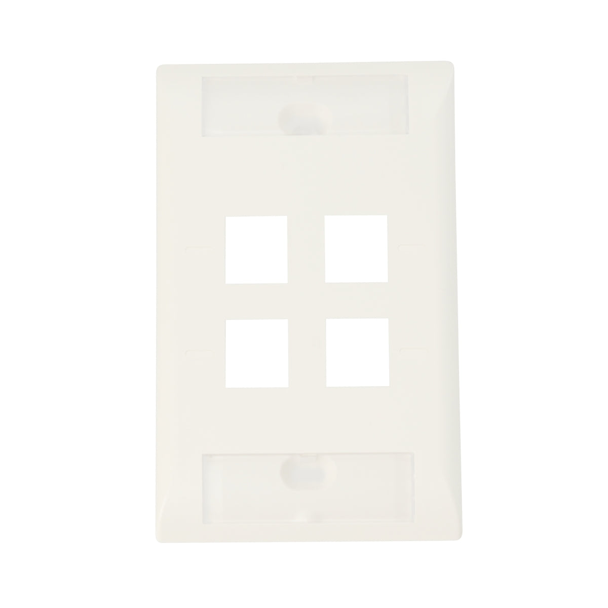 Commscope 1-2111011-3 | Faceplate Kit, labeled, 1-gang, 4 port, alpine white
