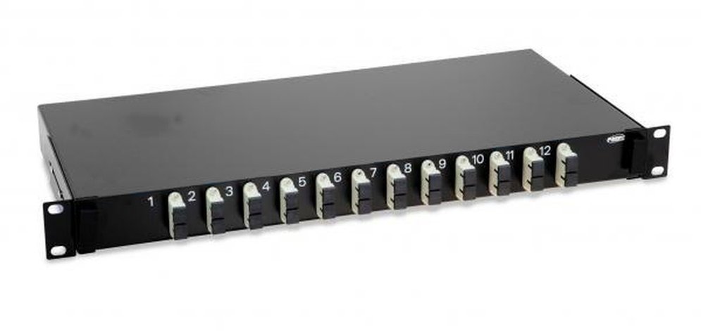 Commscope 4-1206138-4 | Fiber Optic Termination Panel, 1U, 19 in, SC/UPC, multimode, black