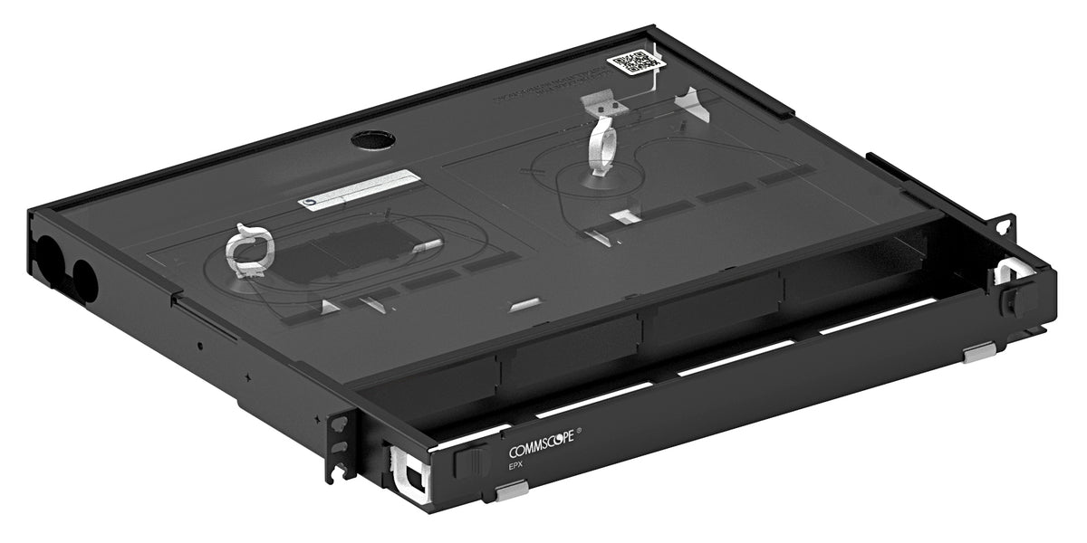 Commscope EPX-1U-MODENCFX | EPX 1U fixed panel, accepts (4) G2 style splice cassettes, modules or adapter packs, providing up to 48 duplex LC ports