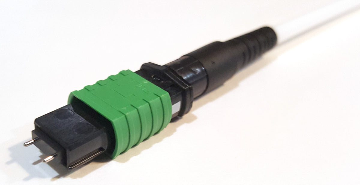 Commscope SFC12MX8SPRCGR | Qwik-Fuse MPO Connector, PINNED, SM-APC, Green, for ribbon, jacketed, single pack