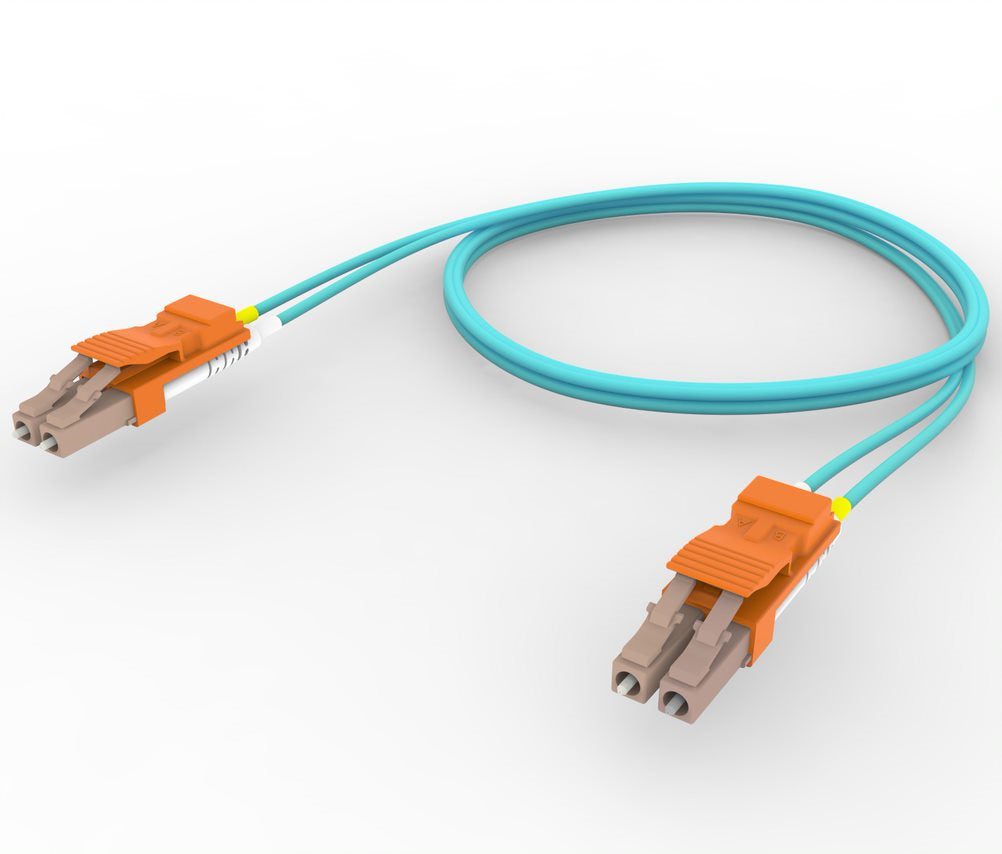 Commscope FDXKBKB42BWM010 | OM4 LC to LC Fiber Patch Cord, 1.6 mm Duplex, Plenum, Orange (AA) Locking Clip | Cord Length - 10 M