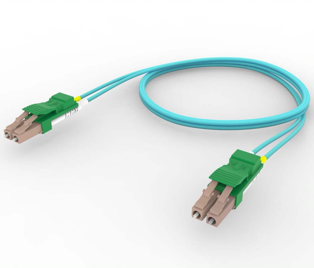 Commscope FDXKCKC42C8F080 | OM4 LC to LC Fiber Patch Cord, 1.6 mm Duplex, Plenum, Green (AB)Locking Clip | Cord Length - 80 Ft