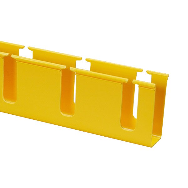 Commscope FGS-KTW1-E | FiberGuide Vertical Duct Kit with 4in Slot Spacing and Snap-On Cover, 2x1in, Yellow