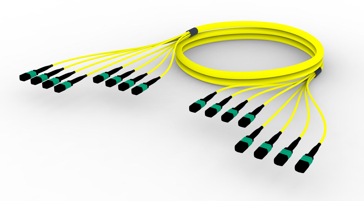 Commscope FGWMPMPALJBF197 | 33 inch breakout (end A/end B), with gland, no pulling grip [standard option] | Jacket Color - Yellow | Cord Length - 197 Ft