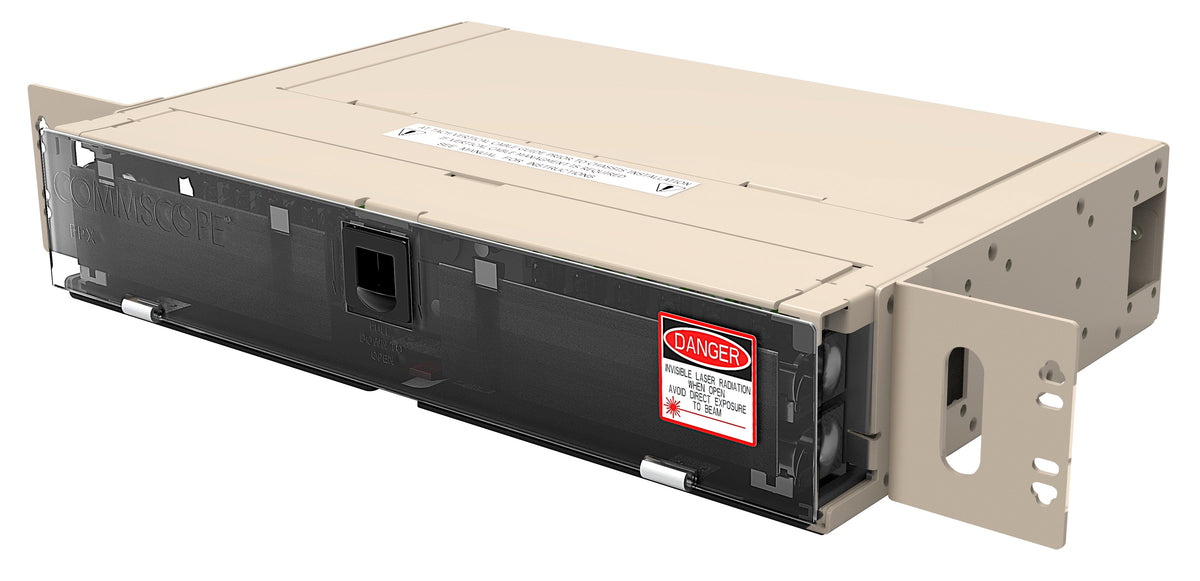 Commscope FPX-2FR000-000 | FPX Fiber Optic Termination/Splice Module, unloaded, 2RU, 19in, putty white