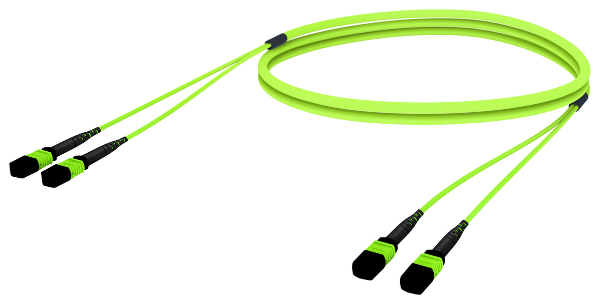 Commscope UGVMXMXAFNBF017 | 33 inch breakout (end A/end B), with gland, no pulling grip [standard option] | Jacket Color - Lime Green | Cord Length - 17 Ft