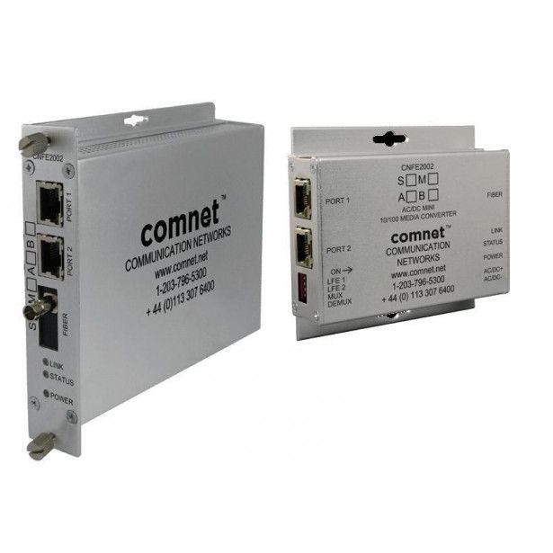 Comnet CNFE2004M1APoE/M | 2 Channel 10/100 Mbps Ethernet 1310/1550nm, 30 W PoE+, A Side