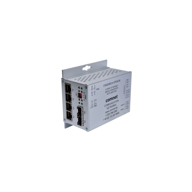 Comnet CNGEMC4+2POE/M | 10/100/1000 Mbps Intelligent Media Converter with Optional PoE