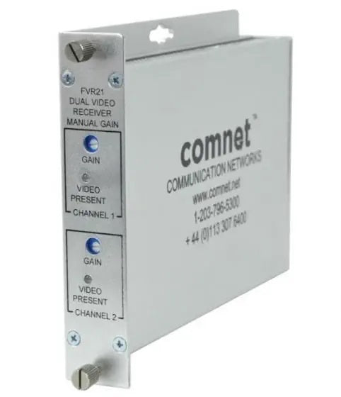 Comnet FVR21/LV | Dual Video Receiver with Manual Gain, Mm, 2 Fiber with Video Loss Relay