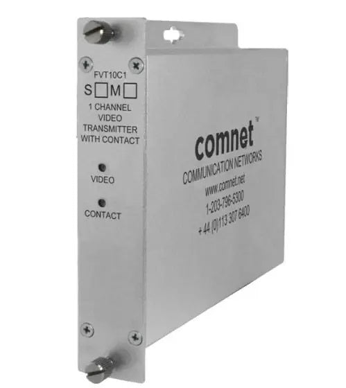 Comnet FVT10C1M1 | 10-bit Digitally Encoded Video Transmitter with Contact Closure, Multimode, 1 Fiber