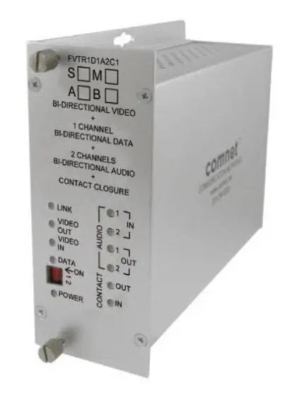 Comnet FVTR1A2D1C1M1B | Bi-directional Video Receiver + 2 Bi-directional Audio Channels + Bi-directional Data