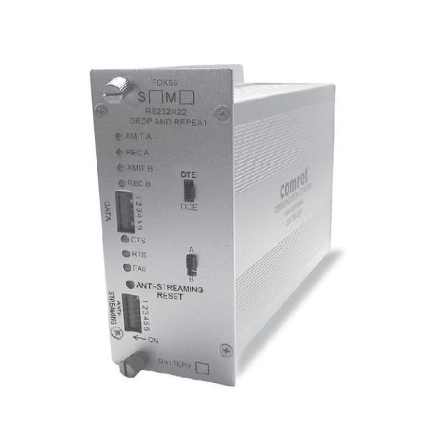Comnet FDX55S2 | RS232/422 DB25 Repeater, 1310 Nm, SM, 2 Fiber