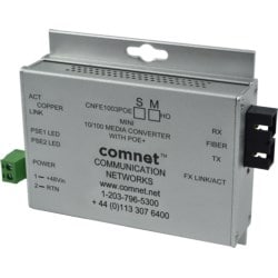 Comnet CNFE1005POEM/M | Ethernet Media Converter, 2-Port, Multimode, 2-Fiber, ST, 10/100 Mbps Ethernet, 48 Volt DC