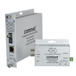 Comnet CNFE1003S2 | 10/100Mbps Ethernet Electrical to Optical Media Converter, Standard, DC, 1310nm, SC Connector, 2 Fibers, Single Mode