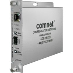 Comnet CNFE2MCPOE2 | 10/100 Mbps Ethernet Media Converter With Poe, And 2 Dip Switch Operation (Poe And Fiber Link Control)