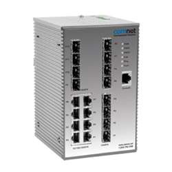 Comnet CNGE20MS | 20-Port Managed Gigabit Switch with (8) 10/100/1000BASE-T(X) + (12) 100/1000BASE-FX SFP Ports