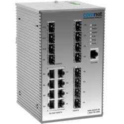 Comnet CNGE20MS | 20-Port Managed Gigabit Switch with (8) 10/100/1000BASE-T(X) + (12) 100/1000BASE-FX SFP Ports