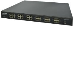 Comnet CNGE24FX12TX12MSPOE/48 | Industrial Grade 24 Port Gigabit Managed Ethernet Poe Switch, 2 Low Voltage Dc Inputs
