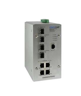 Comnet CNGE8FX4TX4MS | Environmentally Hardened Managed Ethernet Switch with (4) 10/100/1000TX + (4) 100/1000FX SFP Ports